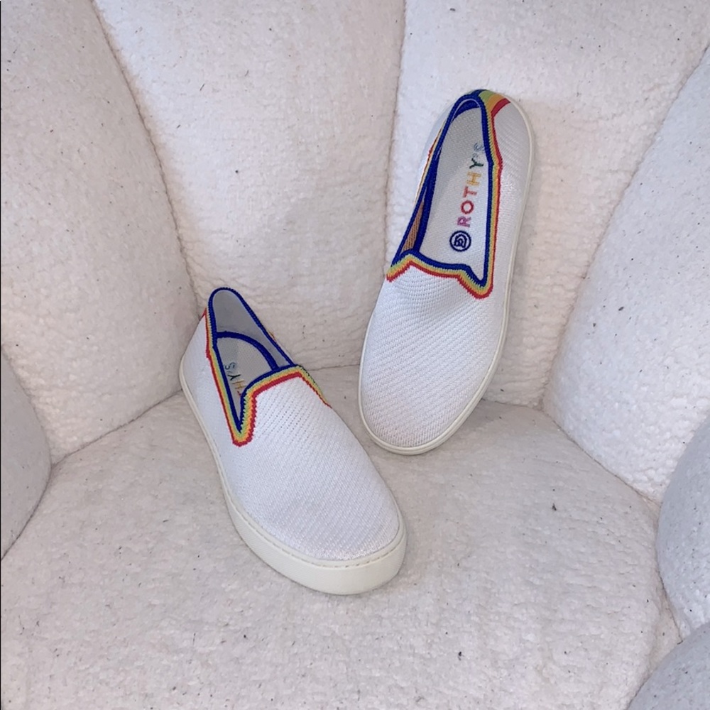 Rothy’s White Rainbow Sneakers